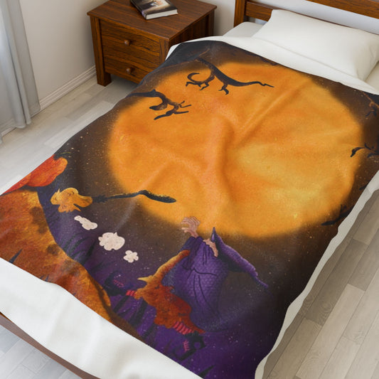 Moonlit Witch Blanket – Halloween Kids Throw